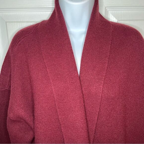 Red Dress Boutique Lush Long Sleeve In My Cozy Era Oxblood Red Midi Cardigan M - Picture 5 of 12